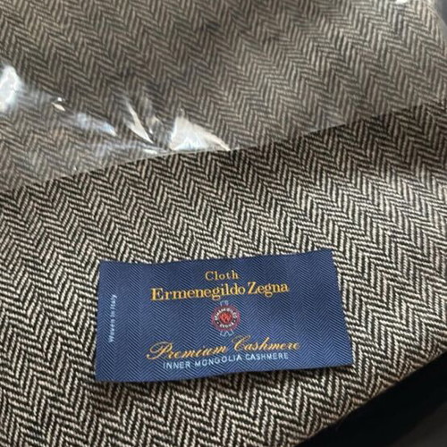 Zegna cashmere 100% ύφασμα herringbone 2 μέτρα 310-340γρ
