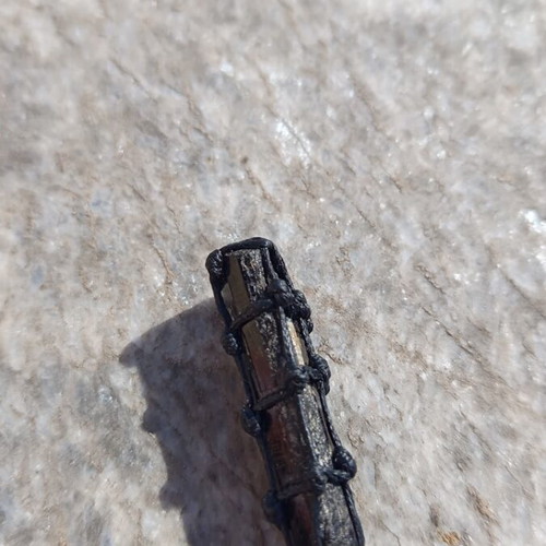 Handmade necklace with black tourmaline and natural crystal