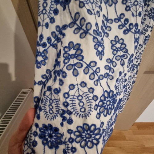 HM midi crochet dress blue and white like new, size 34