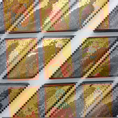 Εικόνες αγίων σε ξύλο, σετ 9 τεμαχίων, καινούργιες