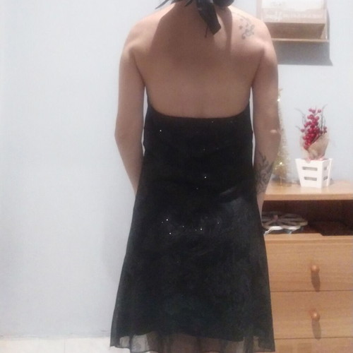 Black evening dress with rhinestones like new, size S