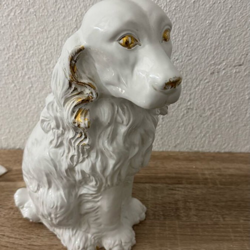 Vintage porcelain dog used, large 29-30 cm