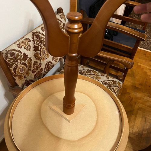 Round wooden table used, 60cm diameter