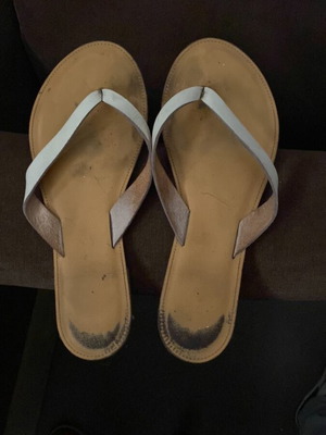 Leather sandals used, size 38, white