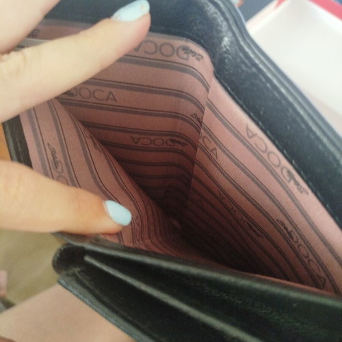 Stella Doca black wallet new with gold details