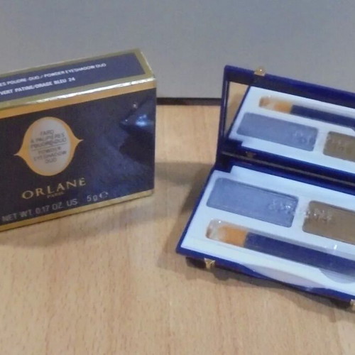 Orlane vintage eyeshadow duo No24 Vert Patine / Oraze blue new with box