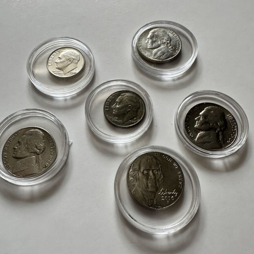 Set of 14 used US coins from various periods