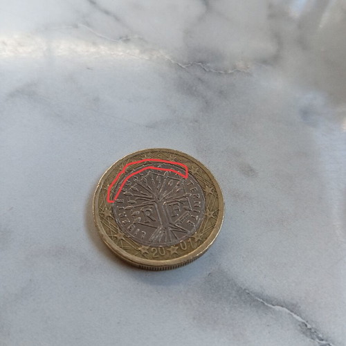 1€ France Coin used 2001 collectible with mint errors