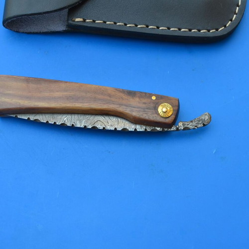 Damascus Handmade Folding Knife with Rose Wood Handle from The Eagle Collection 5635