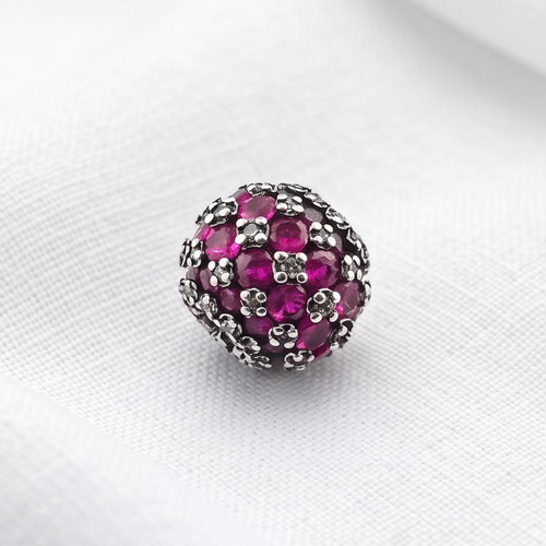 Pandora Pavé Round Pink Charm Infinity Symbol new
