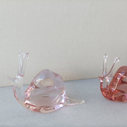 Vintage crystal decorative snails like new