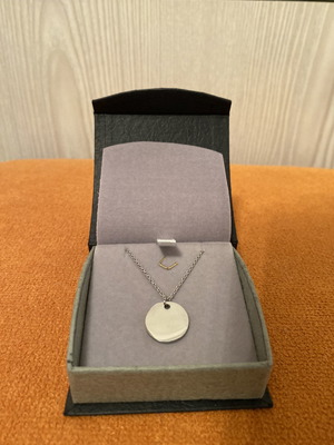 Round identity necklace 1cm, silver stainless steel