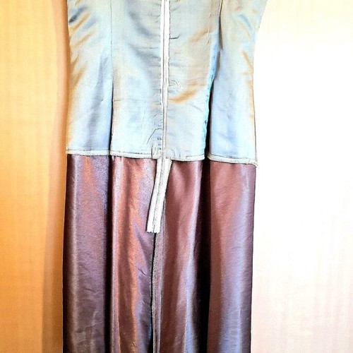 Vintage MONSERA mid-length dress cotton satin like new, brown bronze