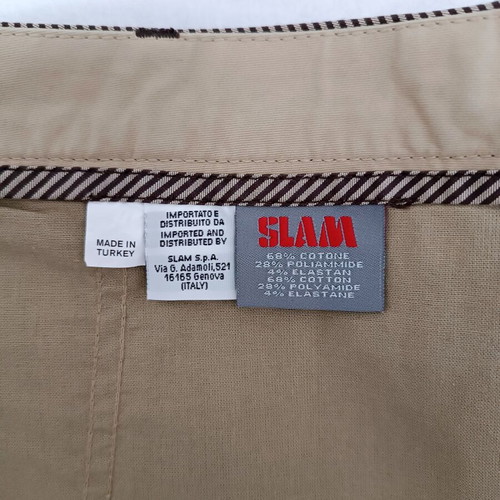 Slam women's shorts new, size S, beige brown striped
