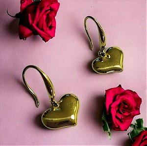 Σκουλαρίκια Καρδιά σε χρυσό χρώμα stain steel