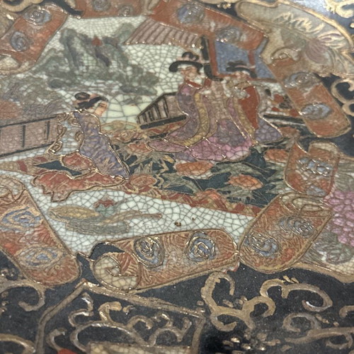 Decorative handmade plate used with embossed design and damage