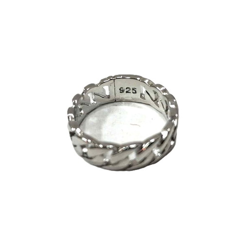 Silver ring chain design size 59 new, 925 sterling