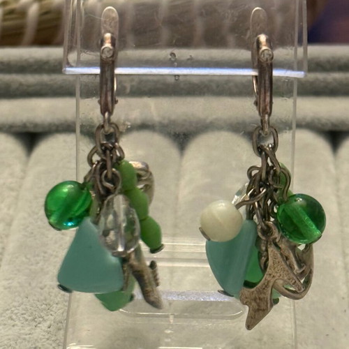 Silver earrings new with mineral stones, Jenavi