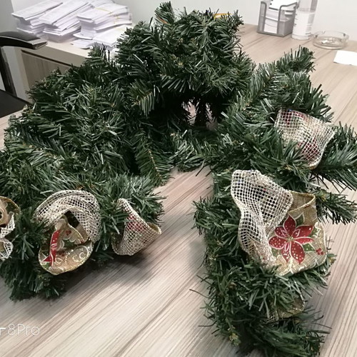 Christmas decorative garland used 100x20cm green