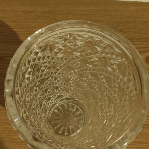 Glass embossed vases used, set of 2 pieces