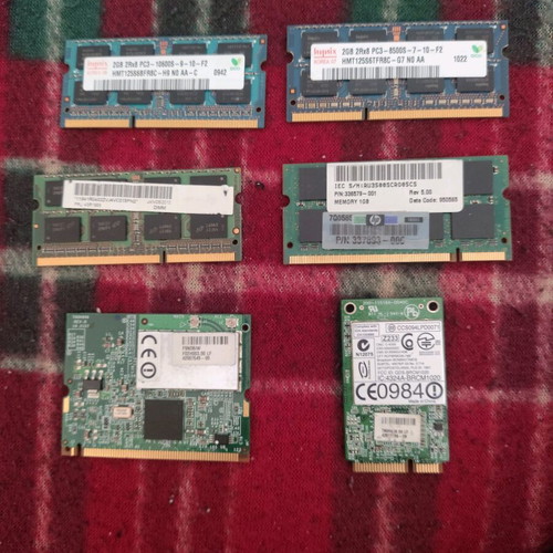 Memory cards used for laptop and network cards