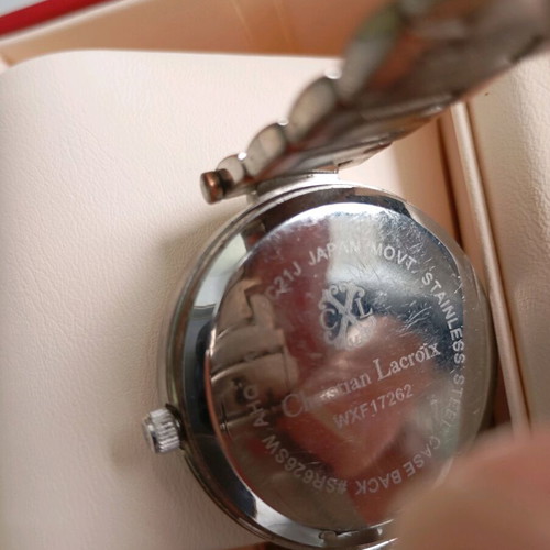 Christian Lacroix women's watch used, silver quartz