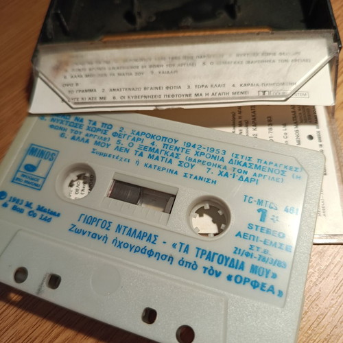 Giorgos Dalaras cassette "Ta Tragoudia Mou" live recording, like new
