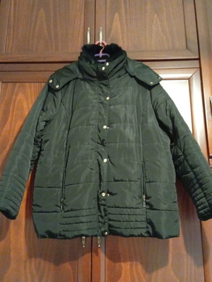 Μπουφάν χοντρό με αποσπώμενη κουκούλα σαν καινούργιο, μαύρο, XXXL