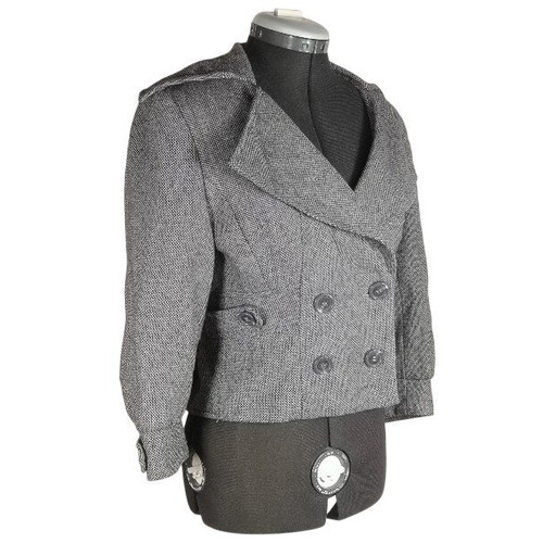 Checked white gray jacket with buttons short like new