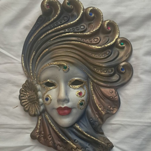 Venetian ceramic mask with gold dust