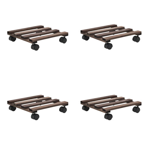 Plant pot bases set of 4 with wheels, new, cedar wood