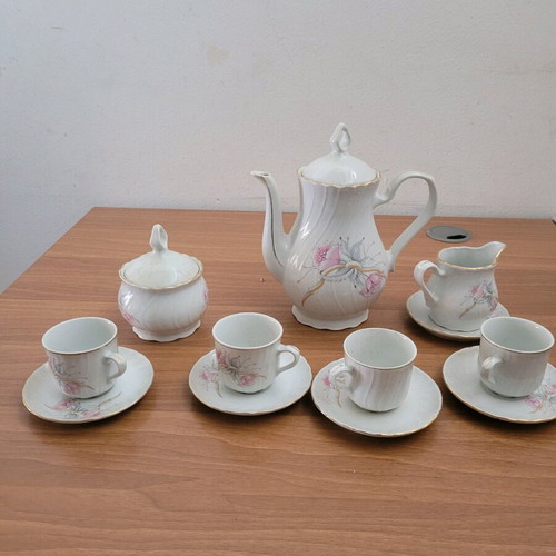 Porcelain tea set used with minor damages