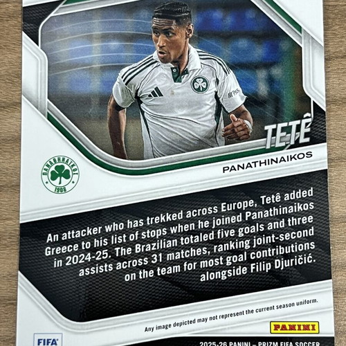 2025-26 Panini Prizm FIFA Soccer Tete card like new