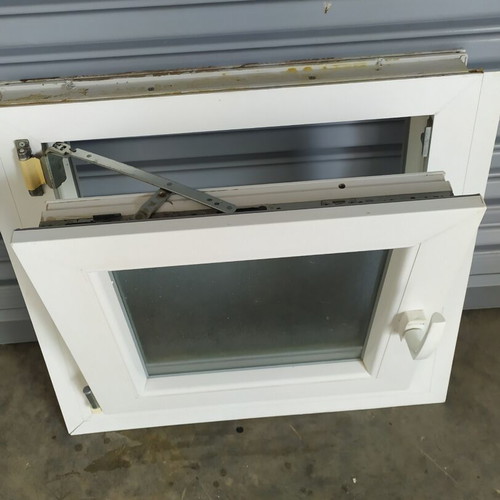 PVC window, frosted glass, 60x62 cm, no screen