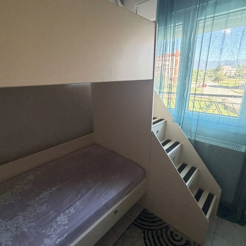 Bunk bed made by carpenter like new with storage drawers