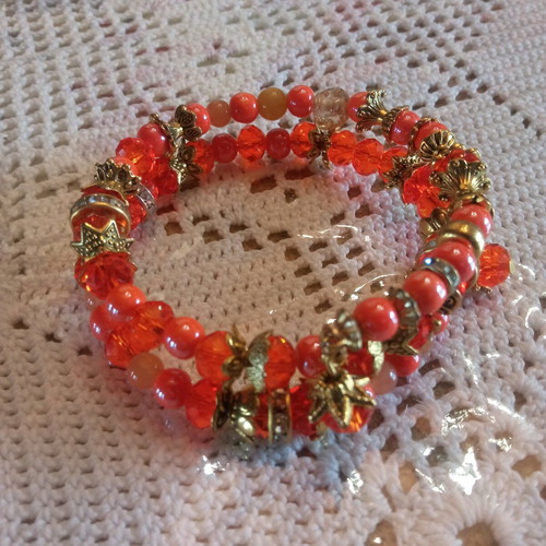 Handmade orange boho bracelet new