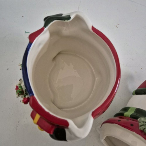 Porcelain Christmas Bear Cookie Jar like new