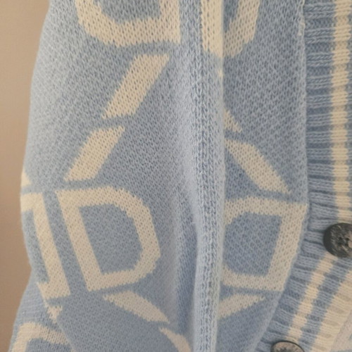 Cardigan with pattern like new, blue, one size