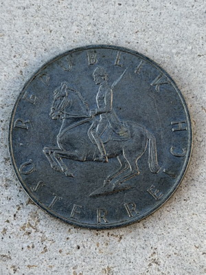 5 Schilling coin from Austria used, cut 1978