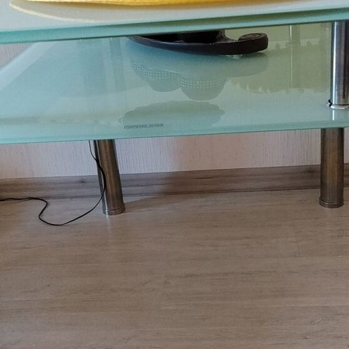 Glass table for office or dining room, used