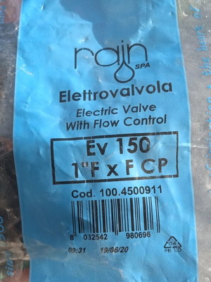 Ηλεκτροβάνες Rain EV 150 1''x F CP, πακέτο 5, καινούργιες