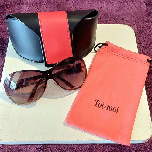 Toi&Moi sunglasses mask style, black and brown