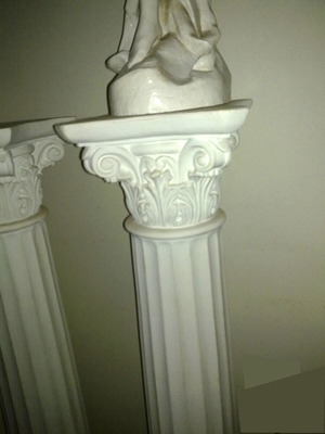 Gypsum column with Ionic capital like new, height 150cm