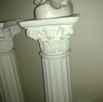 Gypsum column with Ionic capital like new, height 150cm