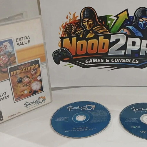 Worms 2 and Worms Armageddon PC CD-ROM used