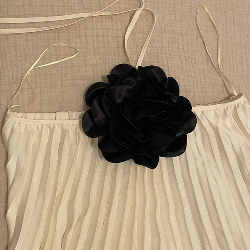 We Are Kindred maxi pleated dress with halter neckline, cream