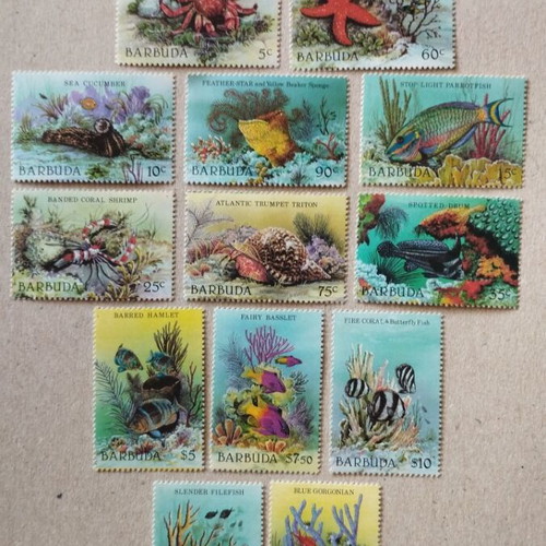 Barbuda Caribbean Stamp Set new, 13 unmounted stamps