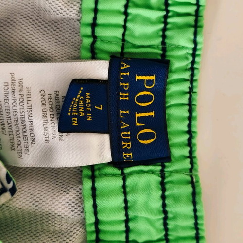 Polo Ralph Lauren boys' swim shorts like new, size 122 cm, white and blue