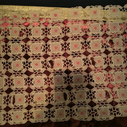 Handicraft with red design and gift napkin