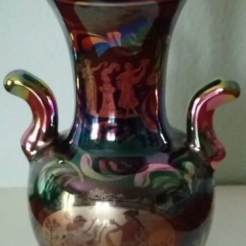 Vintage ceramic vase with ancient Greek motifs, like new